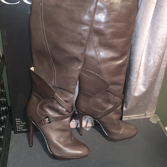 Beautiful Designer Thigh High Genuine Leather Boots/Sole Brown, Size 10/41. - Picture 15 of 15
